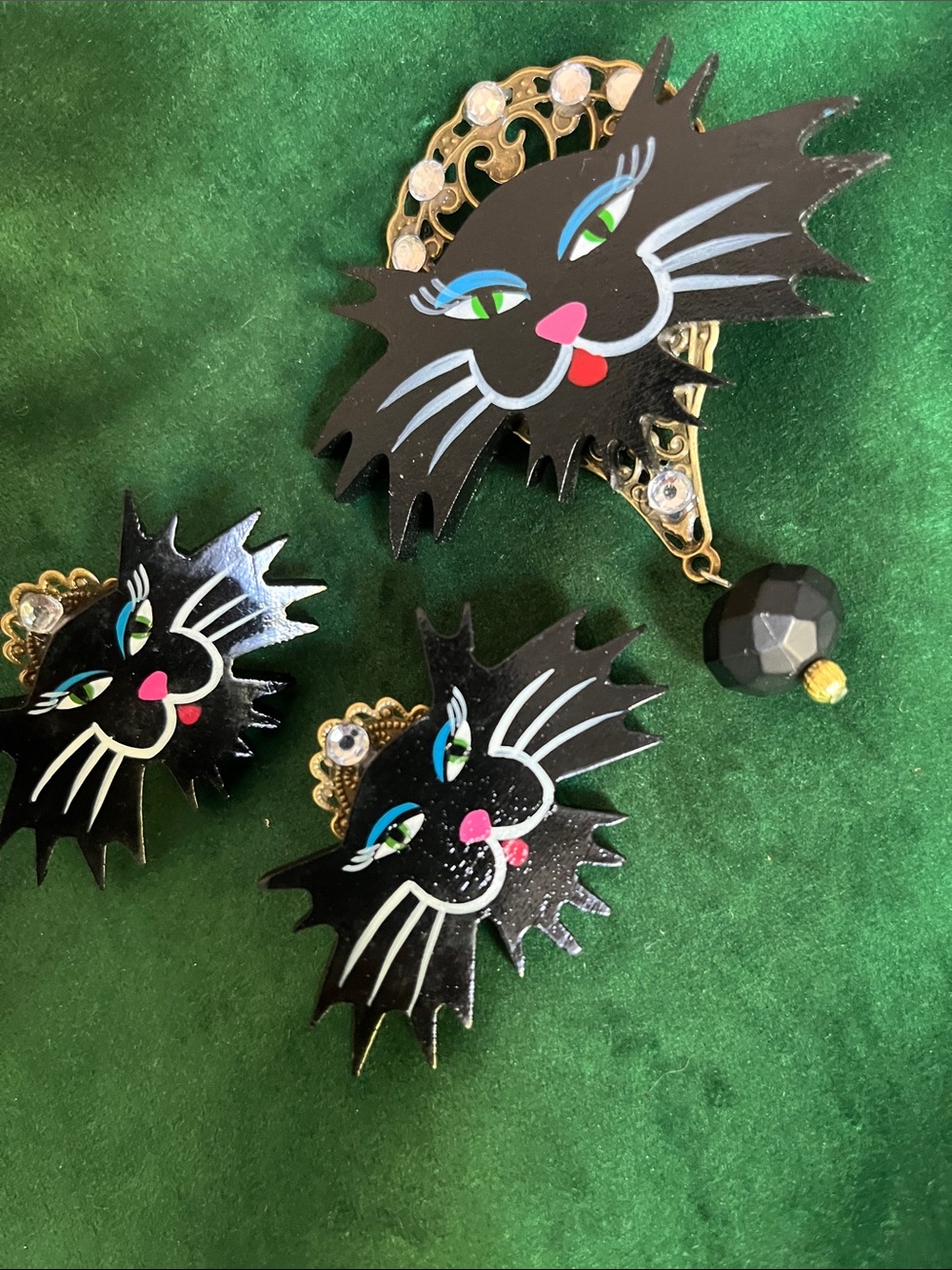 Katrina Cat Logo pin earring set! Cat jewelry Meow